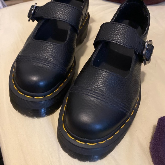 Platform Docs with Flower Buckle(size 7 but more like 7.5) Worn only indoors - Picture 2 of 5